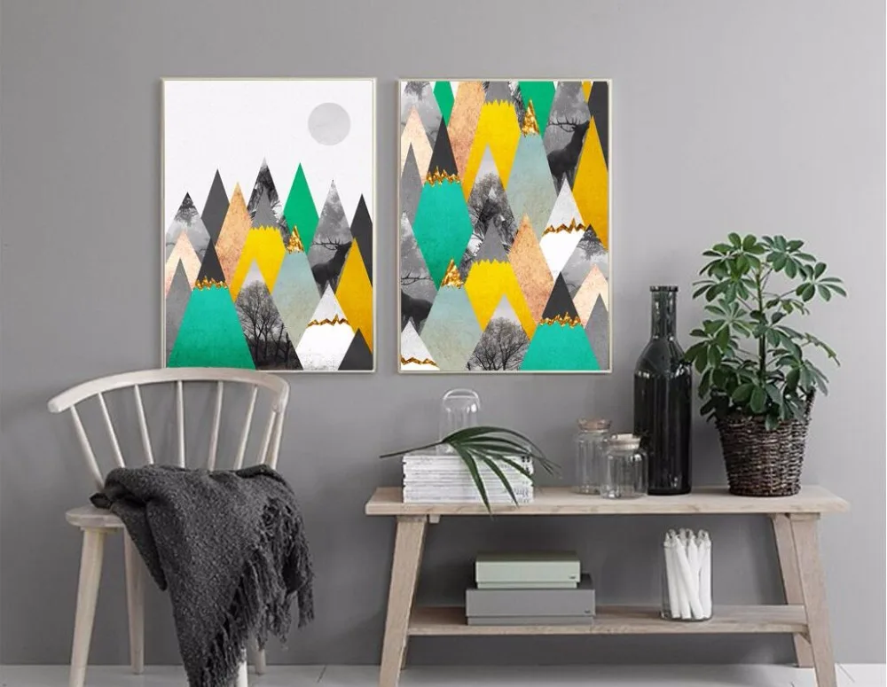 Color geometry Painting On Canvas Drawing Wall Art pictures FC137in