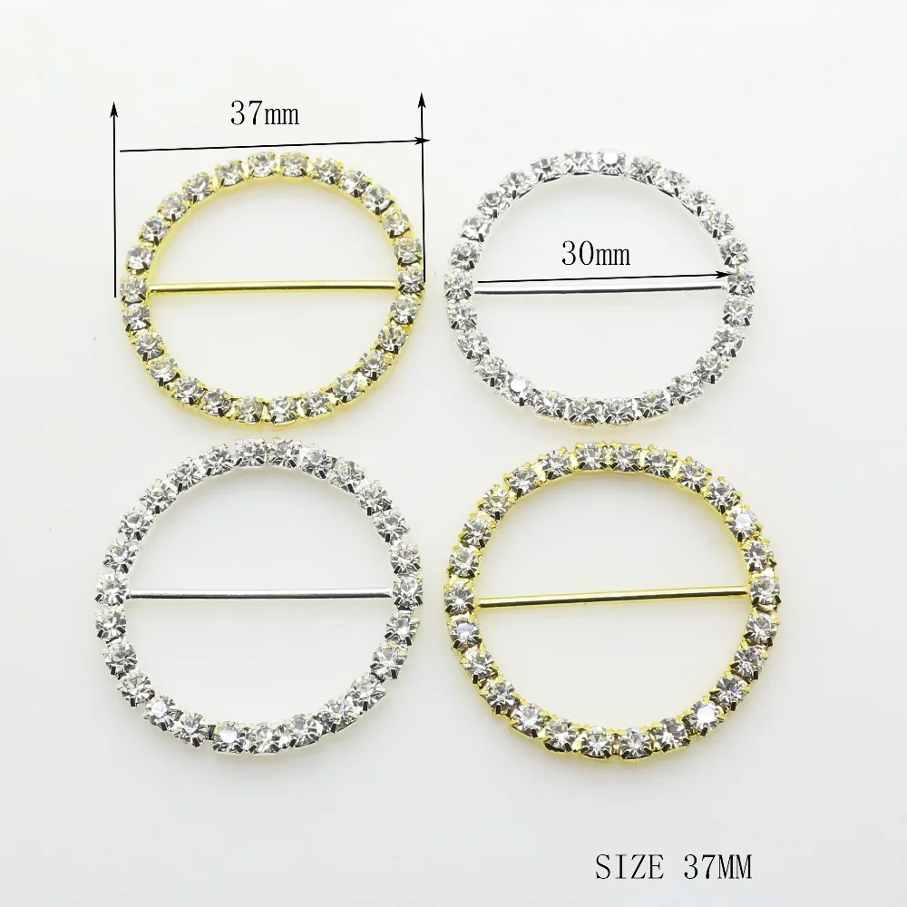 Factery 20 шт. 37 мм круглый свадьба алмаз пряжки фактор Розетки приглашение ленточку с пряжкой DIY Украшения Accessores