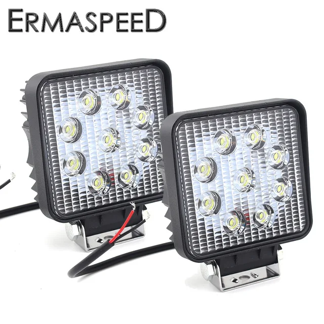 2Pieces/Pair 27W LED Spot/Flood Light Excavator Forklift Loader Catch