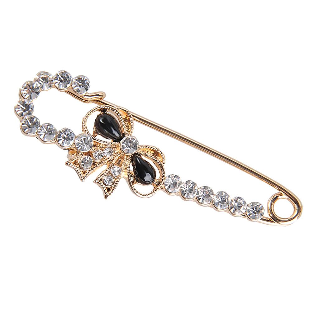 Stunning Crystal Safety Pin Scarf Coat Gown Clip Collar Lapel Pin Wedding Party Men Women Clothing Decorations
