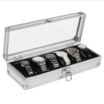

6 / 12 Slot Watch Box Jewelry Organizer Aviation Aluminium Box Watch Holder Watch Display Luxury Watches Holder With Lock D40