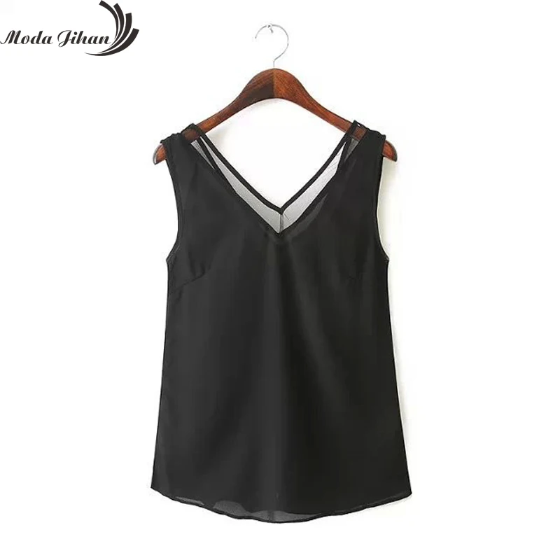 Chiffon Vest New Fashion Women Blouses Sleeveless Tops 