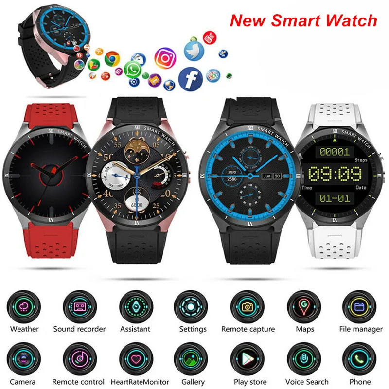 Android 7 0 Смарт часы 1 Гб + 16 Bluetooth 4 Wi Fi 3g Smartwatch для мужчин наручные Поддержка Google store