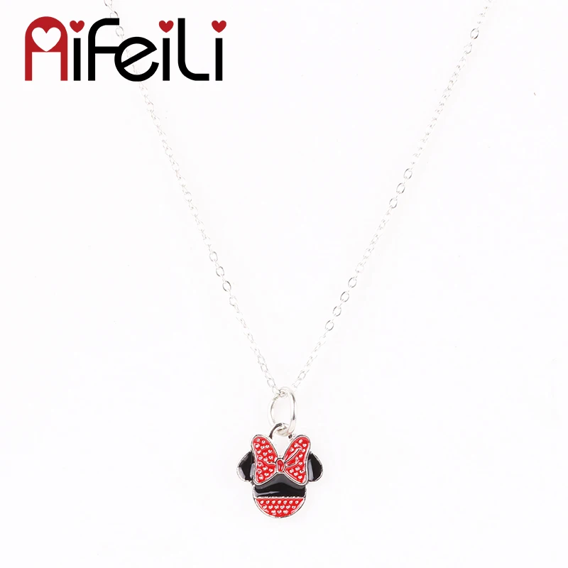 

AIFEILI Fashion European Charm Minnie Pendant High Quality Children's Gift Suitable for DIY Women's Necklace Jewelry Charm