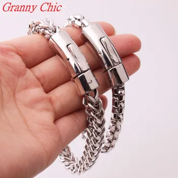 

Granny Chic Brand 8MM Width Snake Figaro Or Box Rolo Chain 316L Stainless Steel Bracelet Mens Boys bracelets For Tough Guys
