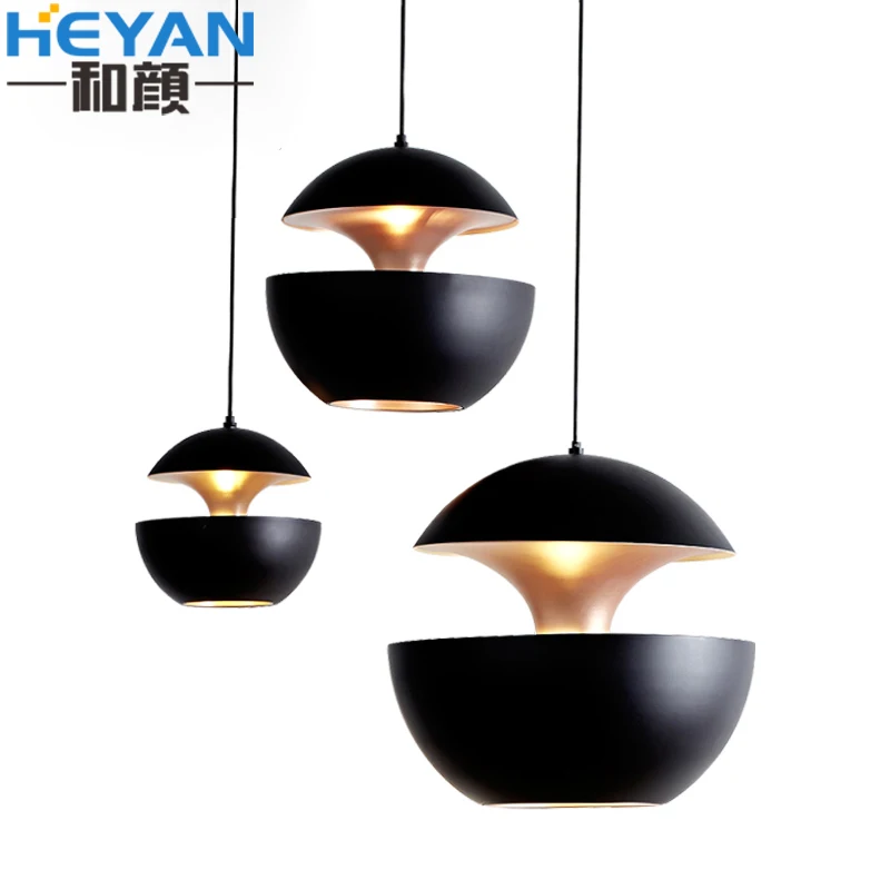 

Modern Minimalist Black Gold Iron Art Mushroom Garden Pendant Light For Dining Room Study Kitchen