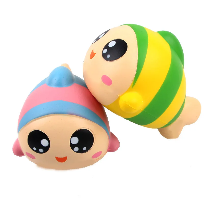 kawaii Squishy Jumbo 15cm Rainbow Fish Slow Rising Squeeze Charms Stress Relief Toys Phone Strap Squish Kid Juguetes | Мобильные