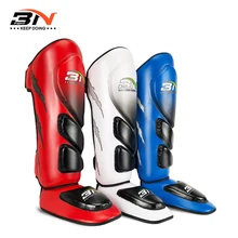 BN Thicker Boxing Shin Guards KickBoxing EVA Full Protection Muay Thai Sanda Kick Leg Warmers Shin Pads Taekwondo Ankle Guard