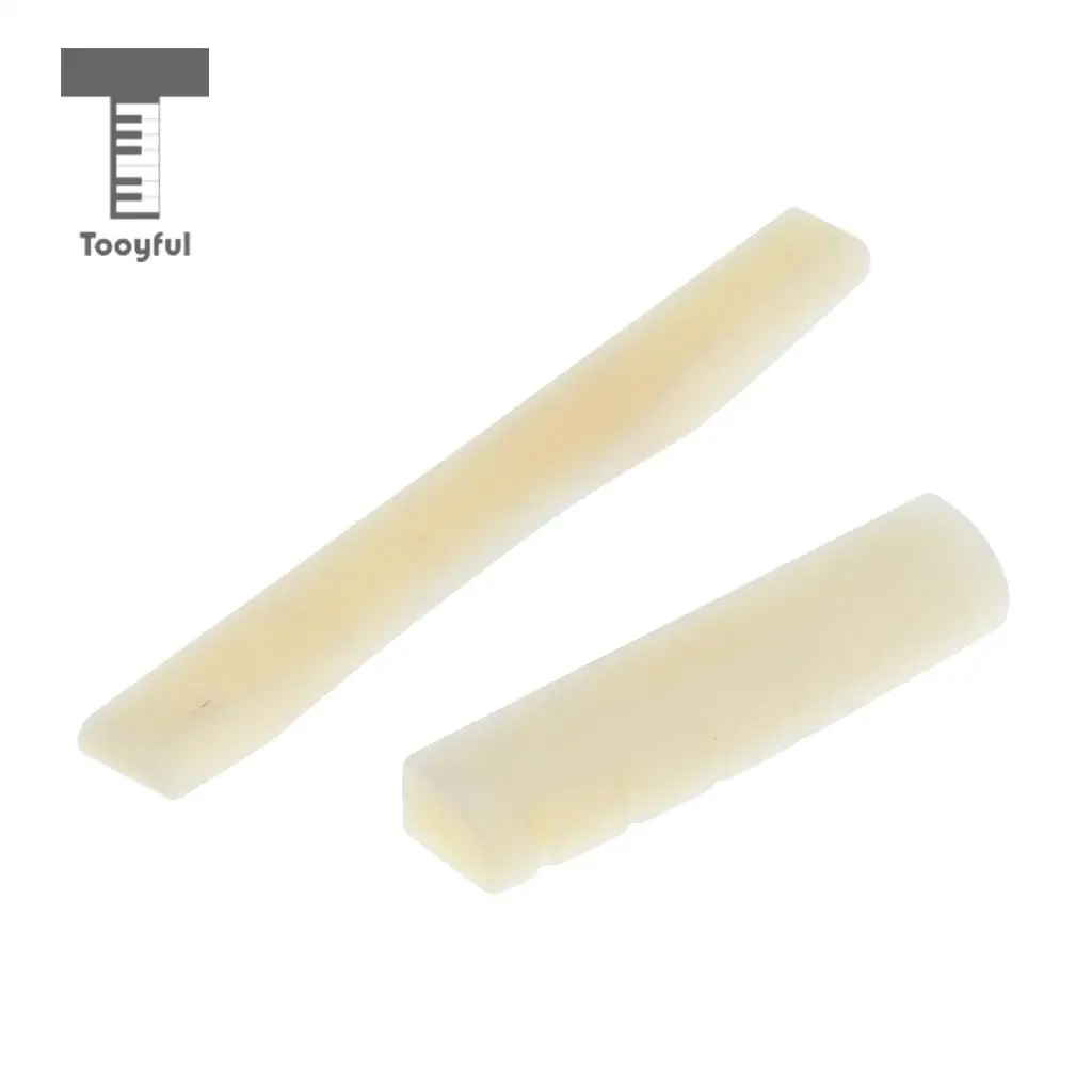 2pcs Acoustic Guitar Bridge Saddle Nut Guitar Replacement Parts Camel Bone