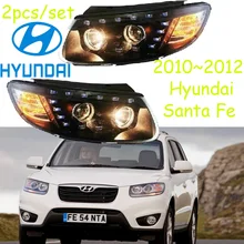 Santa fe headlight,2010~2013,(LHD,RHD need add 200USD),Free ship! Santa fe fog light,2ps/se+2pcs Aozoom Ballast, Tucson,Santa fe