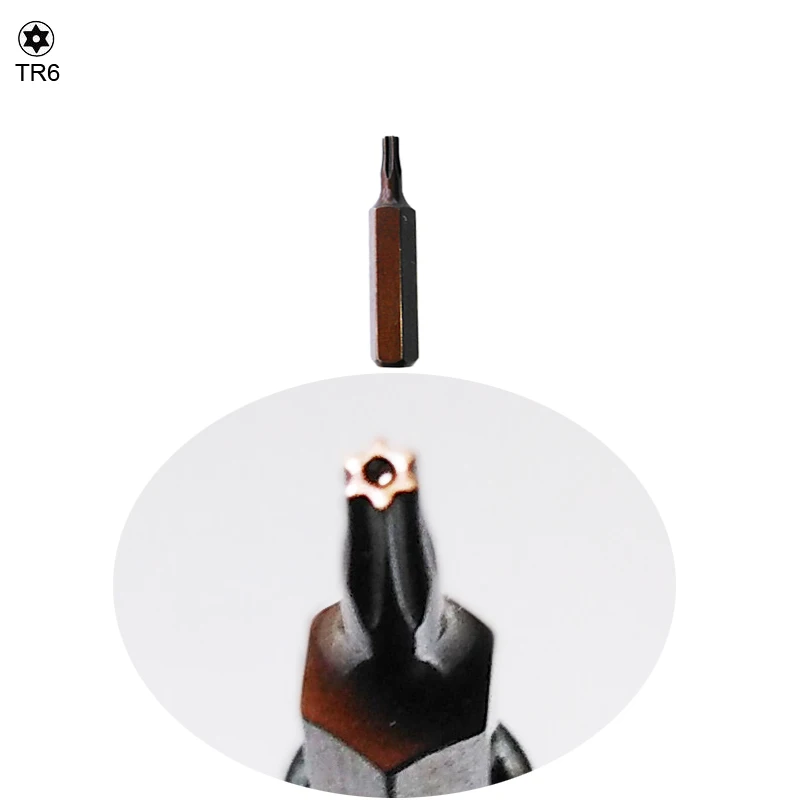 T6 Torx Бит TR6 головка безопасный звездообразный ключ бит S2 4 мм отвертка бит 28 мм длиной для mac mini открытие, 500 шт./лот