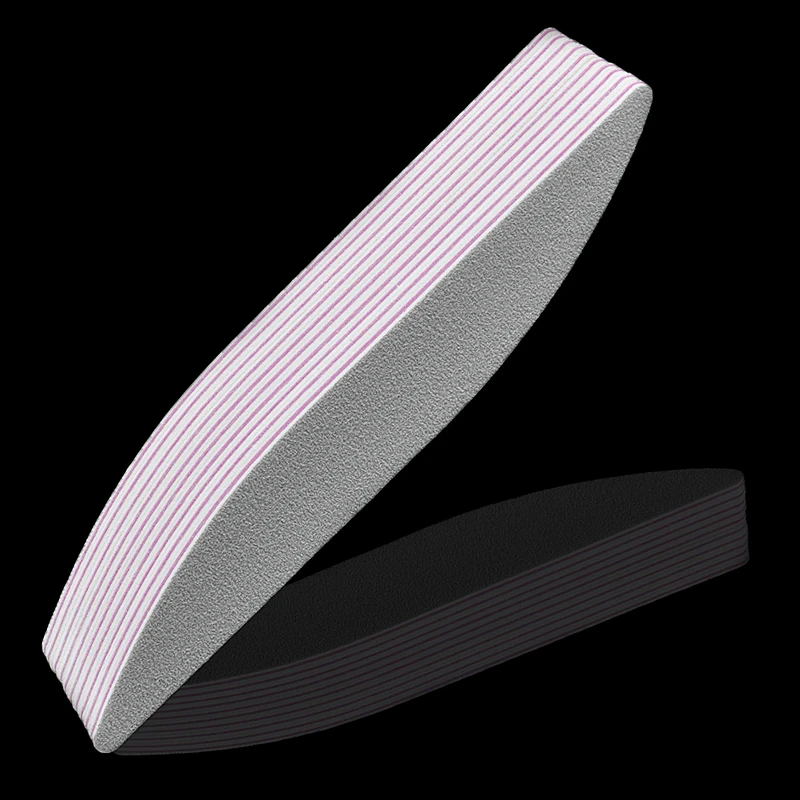 

5pcs White Sandpaper Crescent Moon Double Side Emery Professional Nail File 100/180 Manicure Tools Cuticle Remover Buffer Files