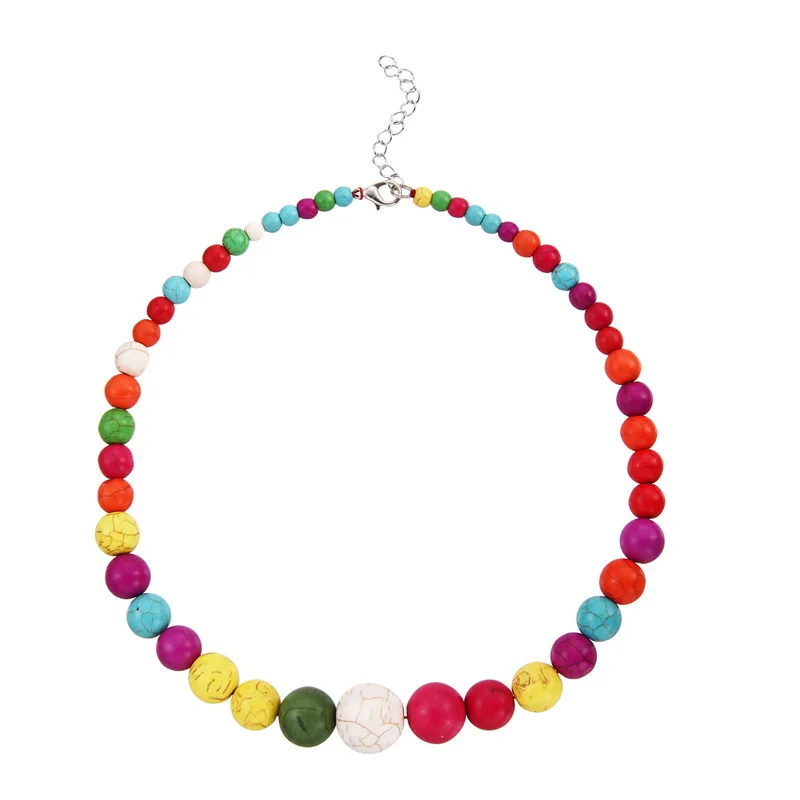 

Natural Stone Necklace Bead Beaded for Women Boho Bohemian Ethnic Statement Collier Mujer Collar Collares Etnicos Collana Collar
