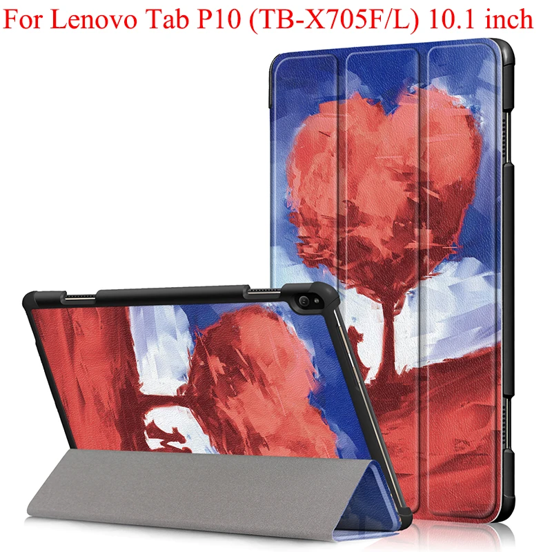 Чехол для Lenovo Tab P10 10 1 дюйма чехол планшета трехскладной откидной Чехол-подставка