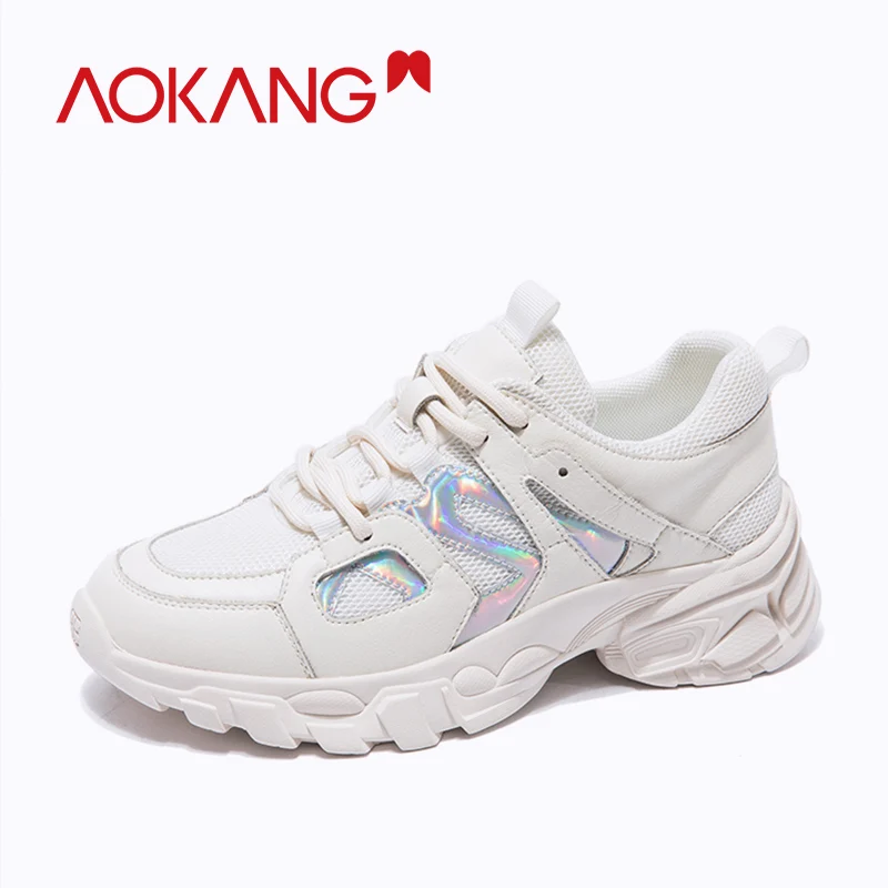 Женские повседневные кроссовки AOKANG мягкие летние Прогулочные на платформе