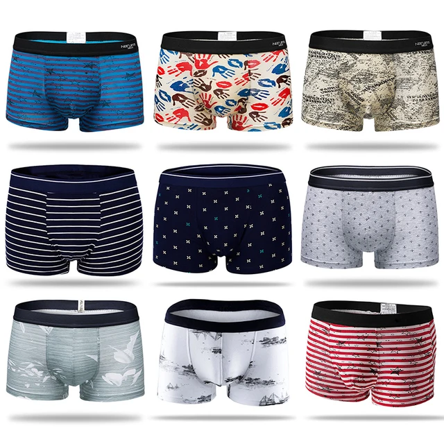 Brand Boxer Mens Underwear Cotton Man Big Short Colorful Breathable
