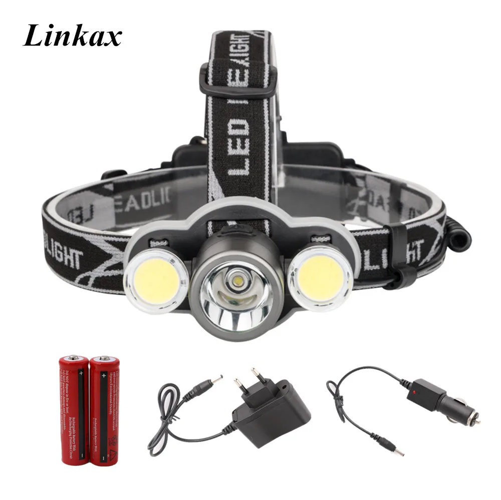 

6000 Lumen XML T6 COB LED Headlamp Powerful Led Head Flashlight Head 18650 Headlamp Hunting Fishing Headlight Lamp
