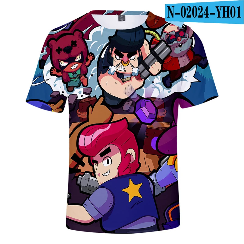 

Brawl Stars Tshirt Summer Shirts Shooting Game Printed Tshirt 3D Anime Shirt Men Tshirt Game Clothes 3D Clothing Two Piece Set
