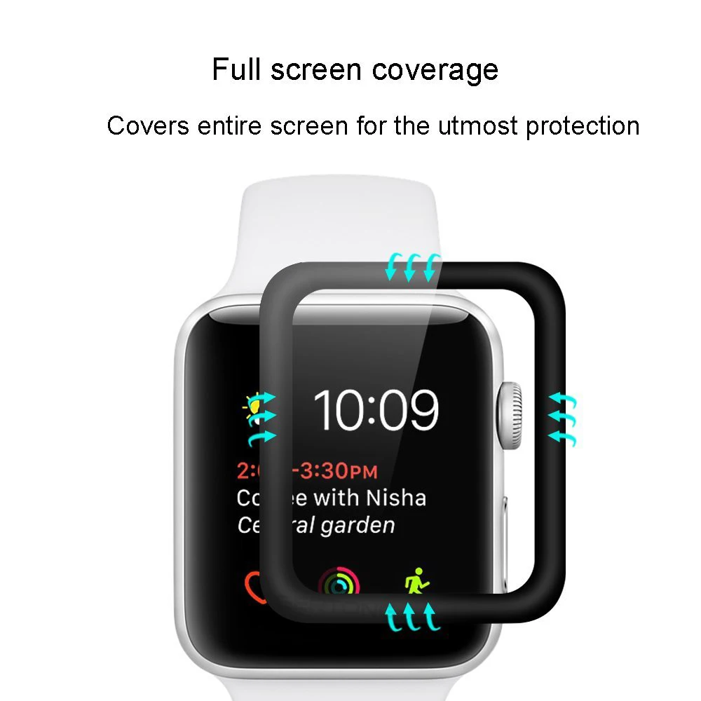  3D Volle Abdeckung Aus Gehärtetem Glas Für Apple Uhr 4 44mm 40mm 3 2 1 42mm 38mm serie Curved Scree