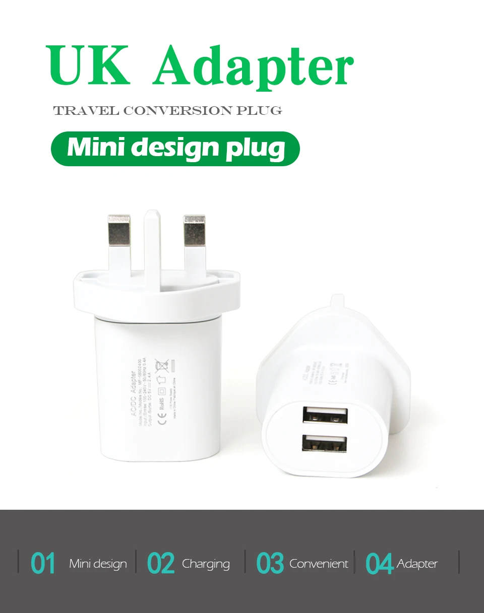 Three-Legged British Standard Conversion Plug Dual USB Mobile Phone Charging Head Hong Kong Macau UK Dubai Abroad Travel Socket (1)