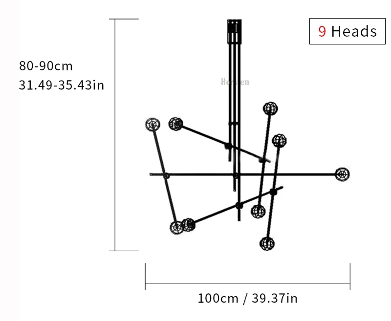 Creative Nordic Modern Art Pendant Lights Glass Ball Iron Hanging Pendant Lamps Bedroom Living Room Restaurant Pendant Lamp (6)
