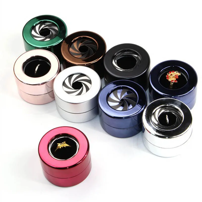 

Surprise Swirl Luxury Wedding Ring Box Bridal Propose Ring Box Personalized Valentines Engagement Revolving Open Box Container