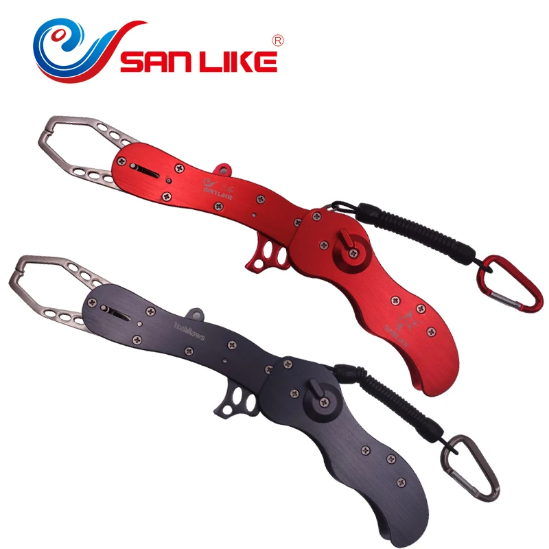 

New Style Aluminium alloy Fishing Lip Grip Fish Controller Hook Remove Fishing Tackle Tool Gripper With Lanyard Rope