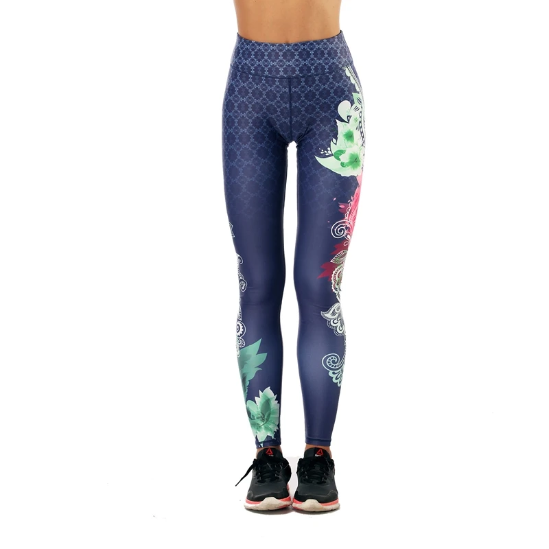 

2018 Hight Quality Summer Art Retro Mandala Pattern High Waist Printed Gym Women's Yo-ga Leggings Workout Pants Compression