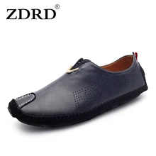 ZDRD/мужская повседневная обувь из натуральной кожи; мужские черные Лоферы без застежки; лоферы из натуральной кожи; мужские мокасины; Туфли-оксфорды