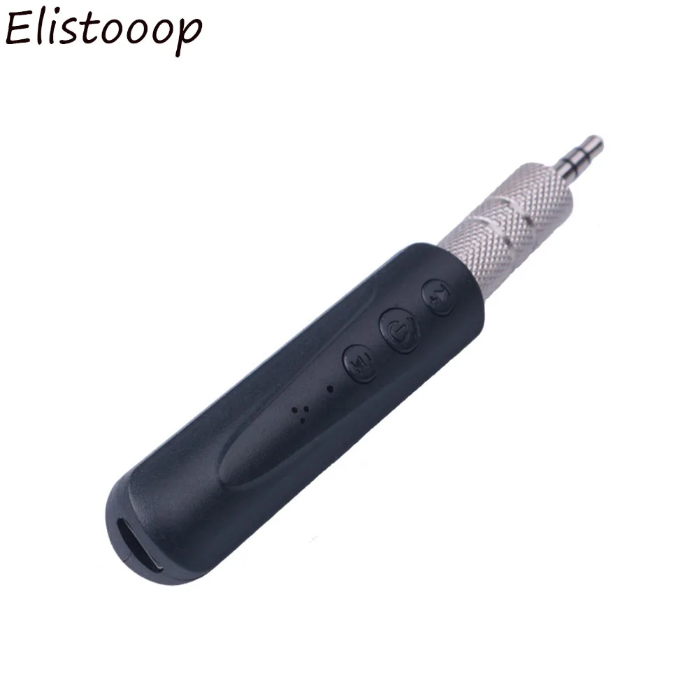 Автомобильный комплект elistoooop с разъемом 3,5 мм, Мини Bluetooth 4,1, ресивер, музыкальный аудио ресивер, адаптер, авто AUX для динамика, наушников, стерео - Название цвета: Черный