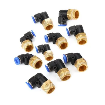 

15pcs Elbow Pneumatic Air Connector Equipment Quick Fitting 3/8"" 6mm BSPT