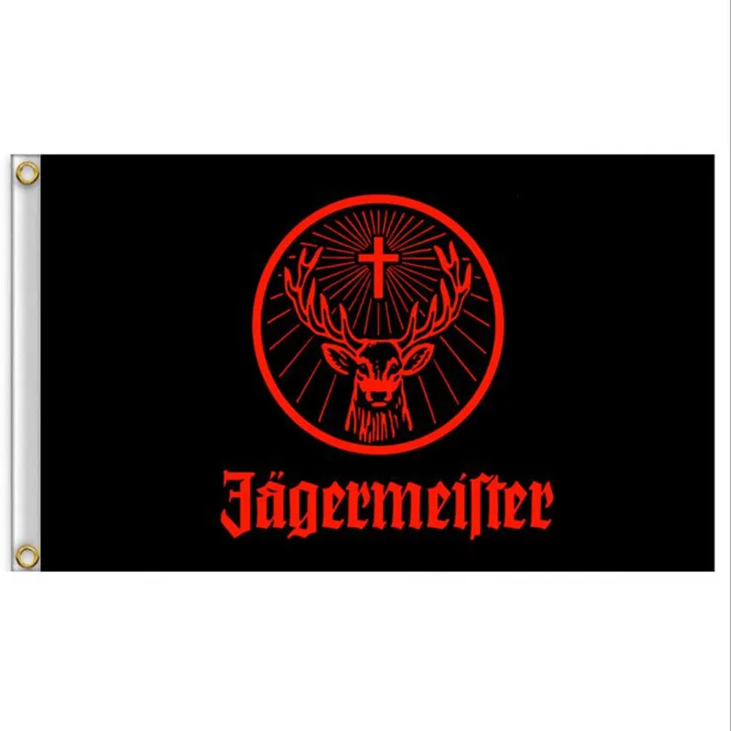 Черный полиэфирный флаг Jagermeister 90x150 см домашний декор высококачественный