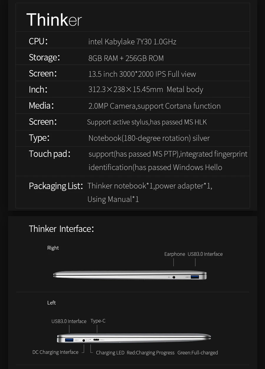 AlldoCube i35 Thinker ноутбук i35 13,5 ''ips 3000*2000 планшетный ПК Intel Kabylake 7Y30 8 Гб Ram 256 ГБ Rom type C компьютер