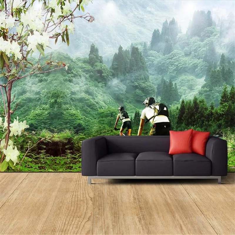 

3d modern custom home decorate wallpaper large nature landscape background wall mural forest park photo wallpaper for indoors