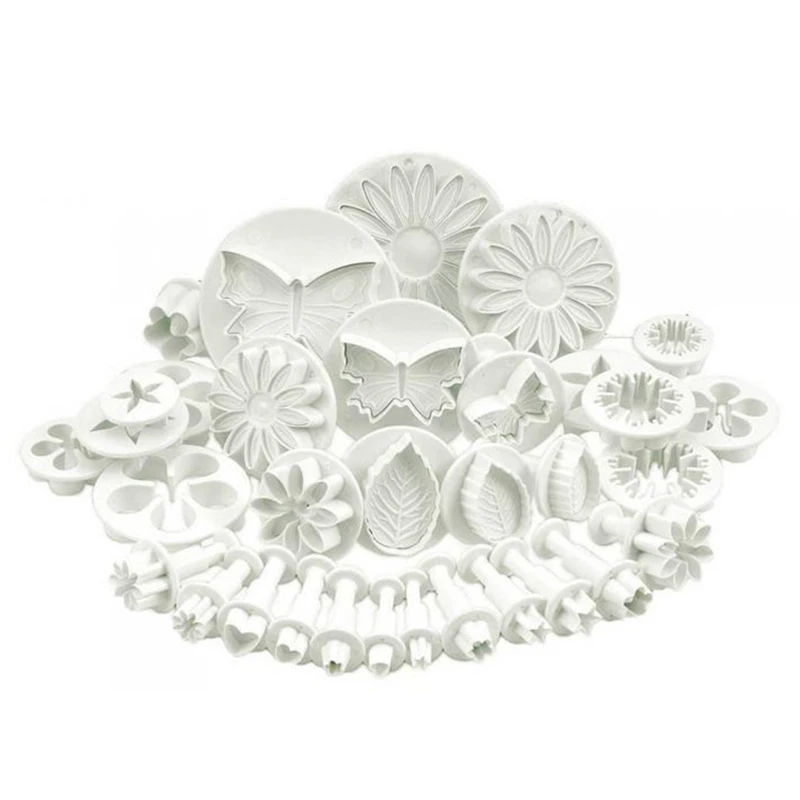

33pcs/set Plastic Flower Fondant Cake Decorating Tools Sugar craft Plunger Cutter Baking Cookies Mold Kitchen tool