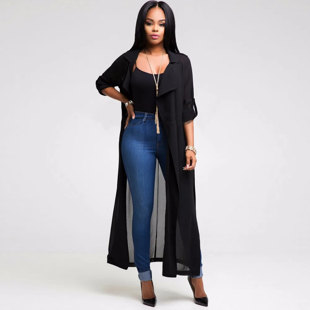 Echoine Autumn Winter Slim Long Coats Fashion Women Long Sleeves Trench