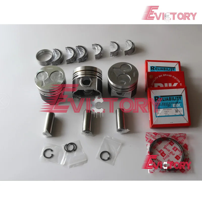 Для KUBOTA капитальный ремонт двигателя rebuild kit D1703 поршень+ кольцо полный комплект прокладок подшипника