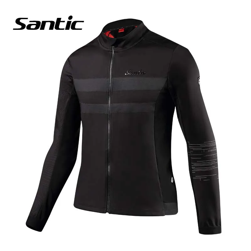 

Santic Men Cycling Jacket Winter Long Sleeve Windproof Clothing Thermal Bike Jacket Warm Bicycle Jersey Reflective Wind Coat