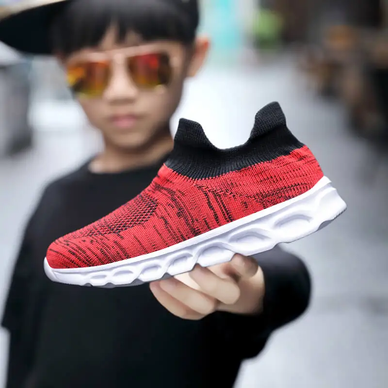 

Children Casual Shoes Kids Socks Footwear Boys Girls Summer Running Shoes Fashion Anti-Slippery Fly Knit Breathable Sneakers