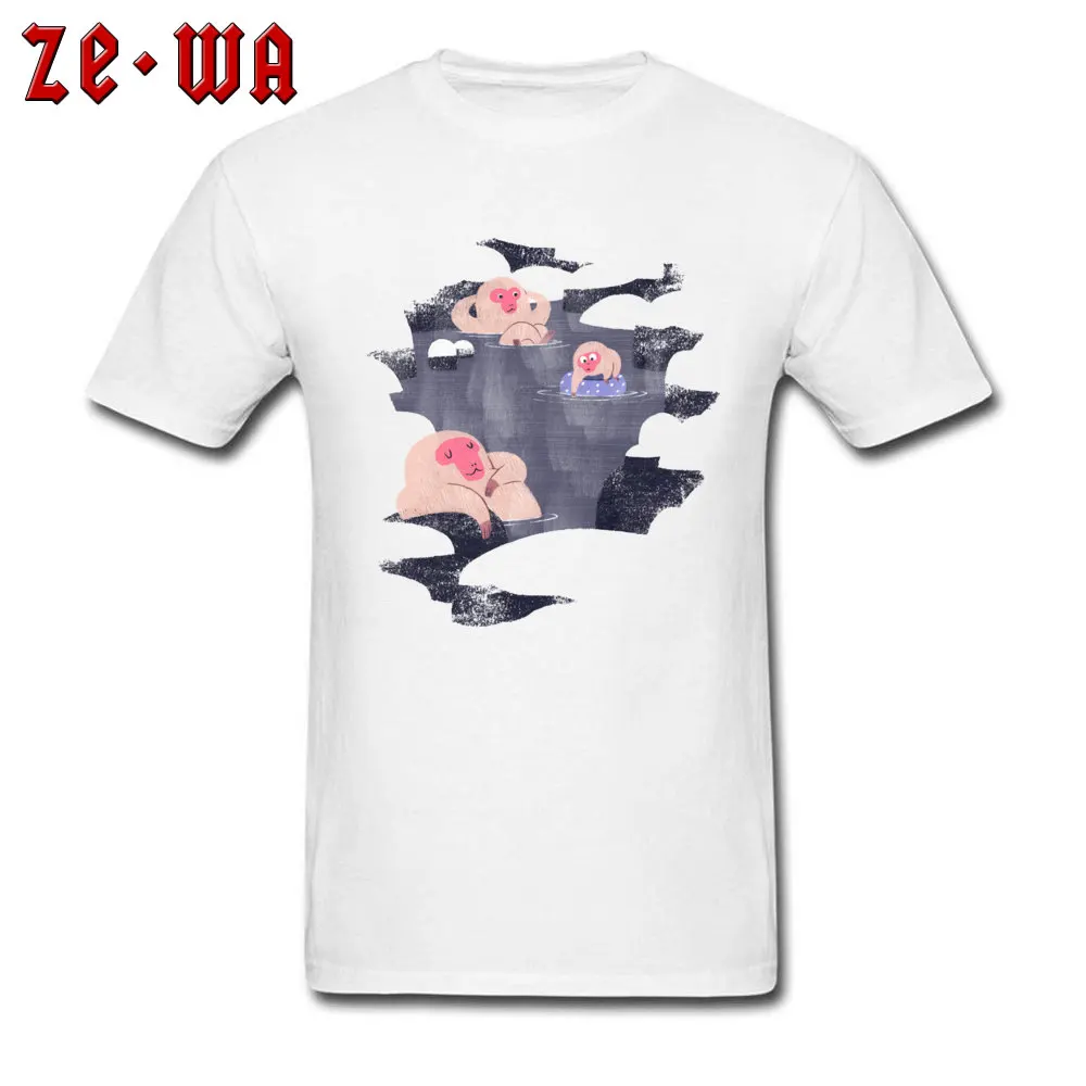 Normal Leisure Crew Neck T Shirt Summer Fall Tops Shirt Short Sleeve for Men 2018 New 100% Cotton Normal T Shirts jigokudani monkey park japanese macaque hot spring white