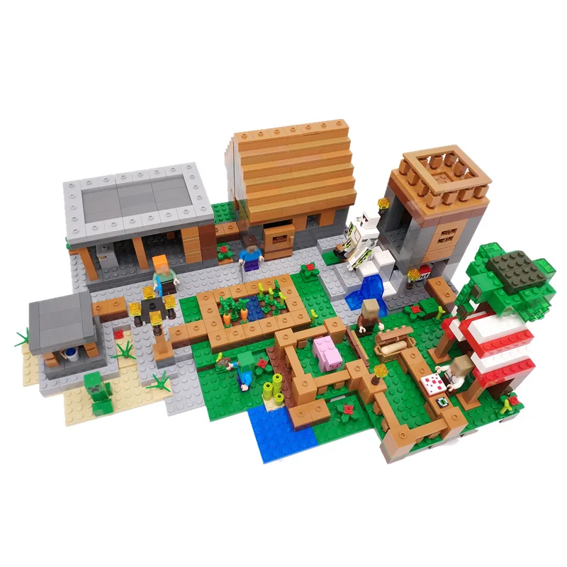 

1106Pcs New Happy Village Life Cube Figure Pet Dolls Designer Building Blocks Compatible Blocks Minecrafted Toy For Kids Gifts