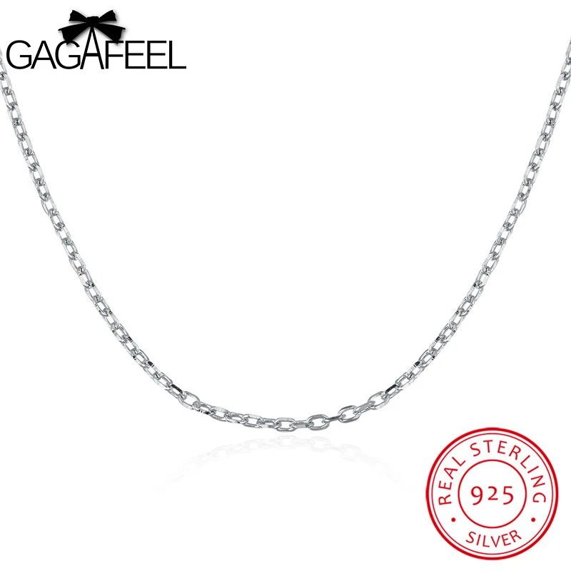 

GAGAFEEL Thin Chain 925 Sterling Silver Jewelry Necklaces For Women Romantic 0.5MM Width 40/45CM Link Chain For Party Wholesale