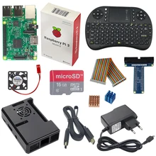 Raspberry Pi 3 Model B +Power Adapter +16G SD Card +Keybaord + Case+ Heat Sink+ HDMI Cable+ GPIO Cable + GPIO Boaed+ Fan