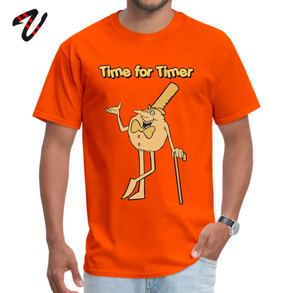 Casual T-shirts for Men Party Summer Autumn T Shirt Short Sleeve Newest Hip hop Clothing Shirt Crew Neck Cotton Time for Timer - Full Shot -12903 orange