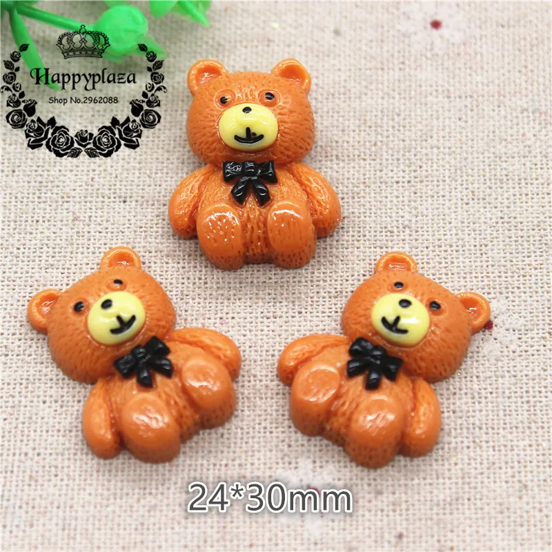 

10pcs Cute Resin Cartoon Bear Flatback Cabochon Miniature Art Supply DIY Craft Scrapbooking Accessories,24*30mm