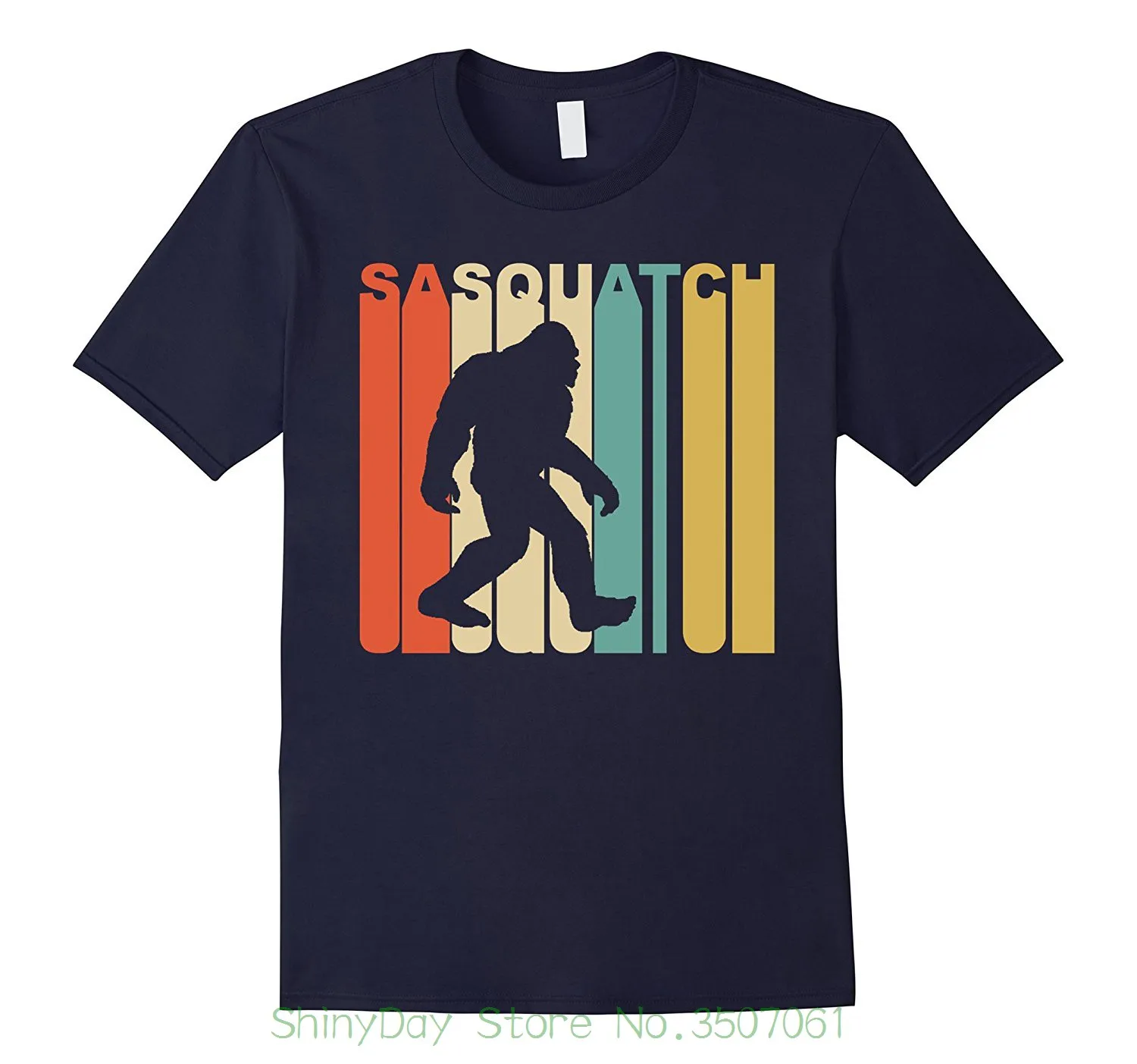 New 2018 Fashion Mens T shirts Retro 1970's Style Sasquatch Silhouette