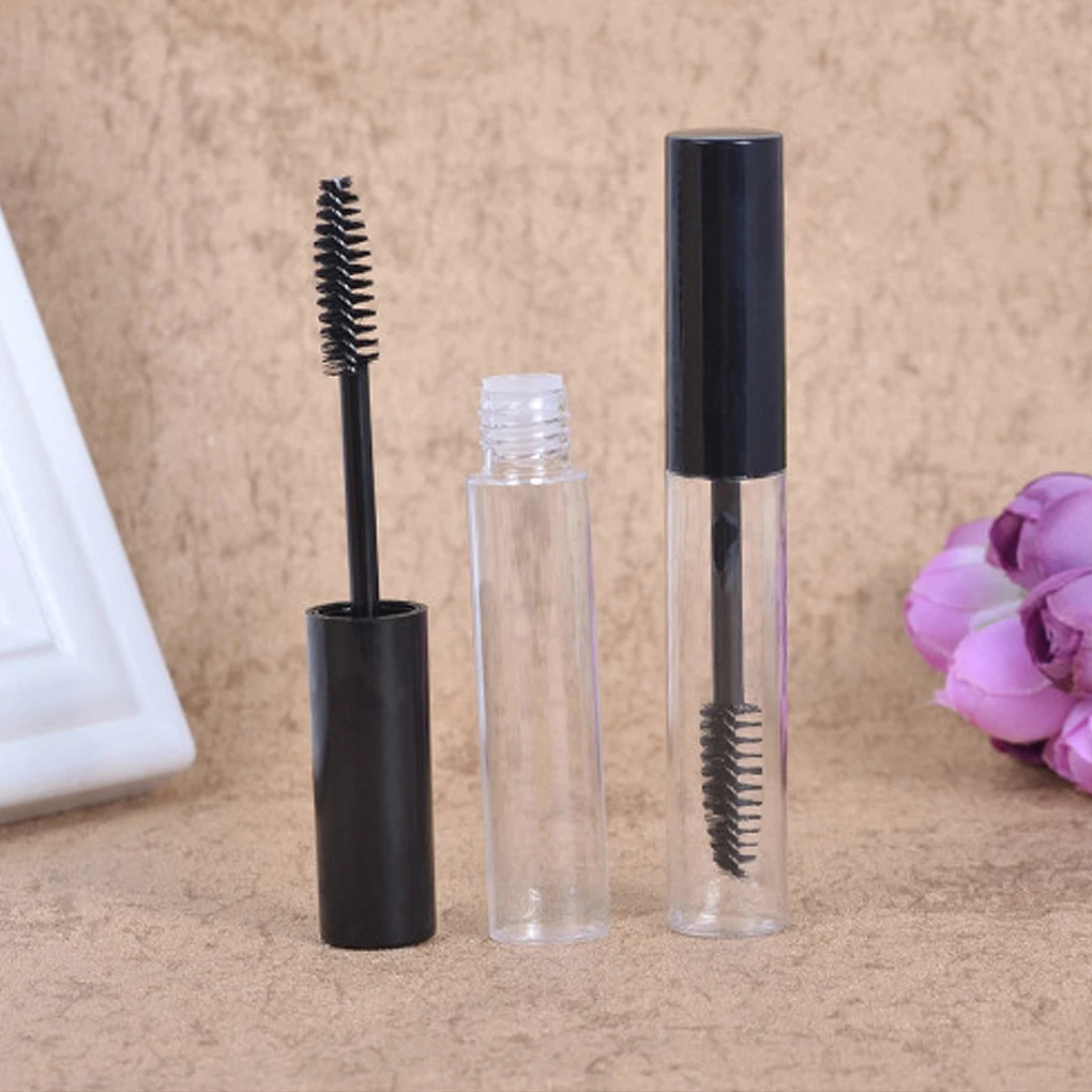 

10ml Mascara Black Cap Empty Tube Bottle Vial Transparent Eye Makeup Eyelash Cream Funnel Dispenser Pipette Container HOT SALE
