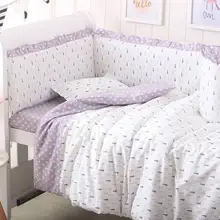 Постельные принадлежности для новорожденных, комплект детской кроватки, детская кроватка, бампер, протектор, мультяшный узор, Комплект постельного белья для малышей, 9 шт./компл., детский бампер, стеганное постельное белье, подушка