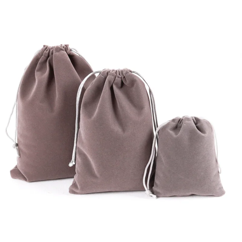 50 шт. 7x9 см бархатные сумочки мешочки на завязках ювелирный дисплей контейнер для бисера сумки для хранения свадебного мероприятия праздничная подарочная упаковка сумки - Цвет: Серый