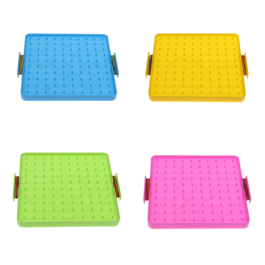 4 Colors Plastic Nail Board Plate Primary Mathematics Teaching Tool for Children Kids Early Education Math Toy